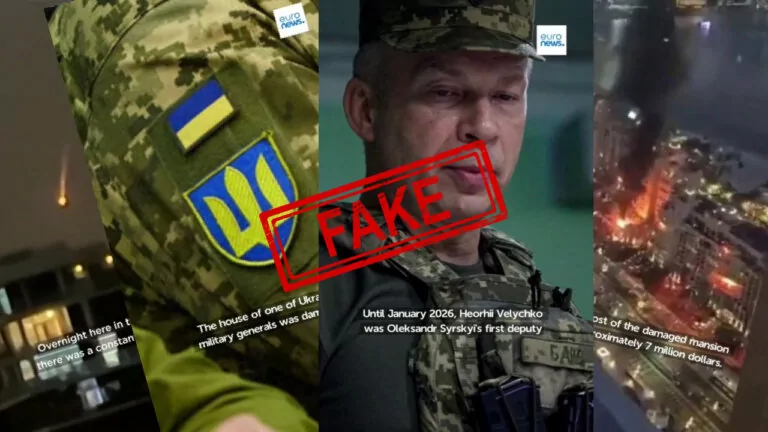 Фейк. Відео Euronews: уламки ракети зруйнували маєток колишнього заступника Сирського в Дубаї