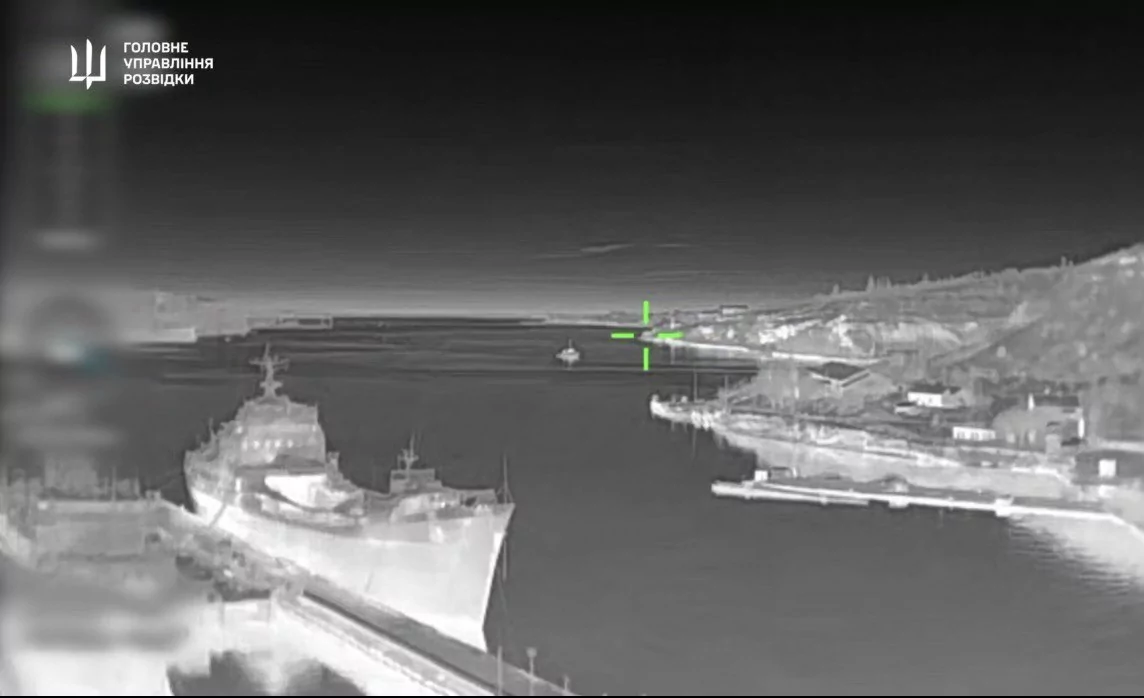 Ukrainian drones hit Russian military ships in Crimea