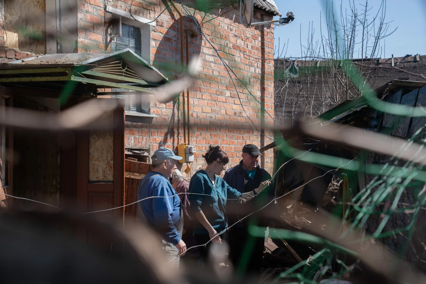 Damaged house in Kharkiv