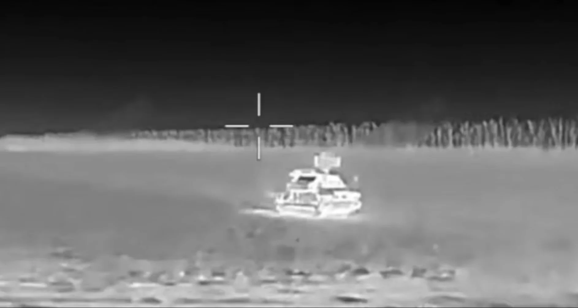 Ukrainian drone hits Russian military equipment