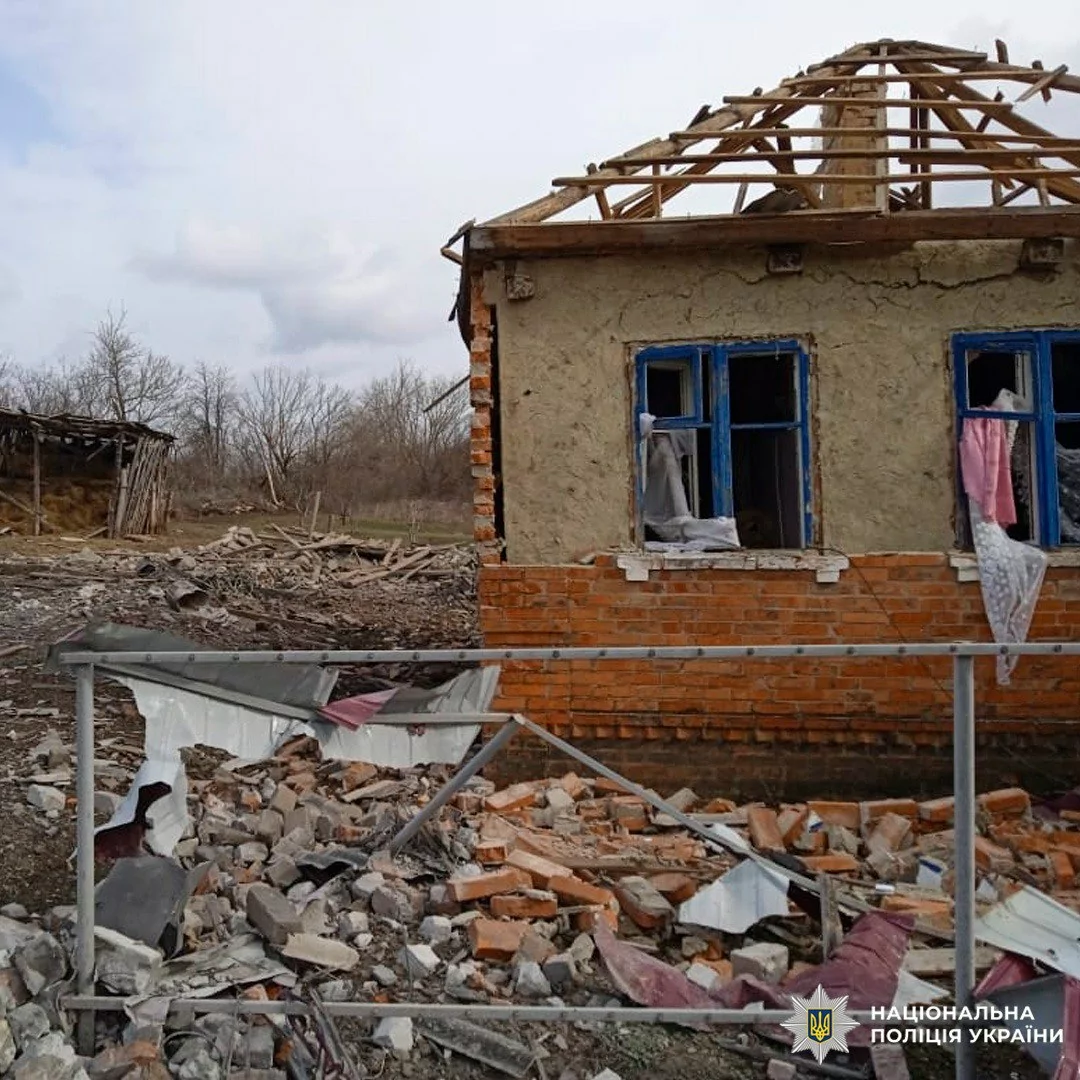 Damaged house in the Kharkiv region after Russian attack