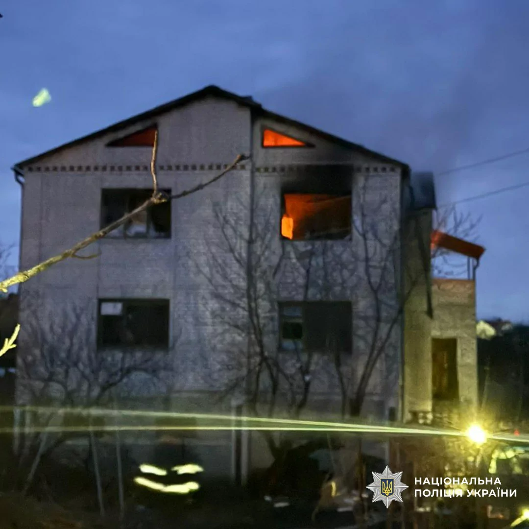 Damaged house after Russian attack