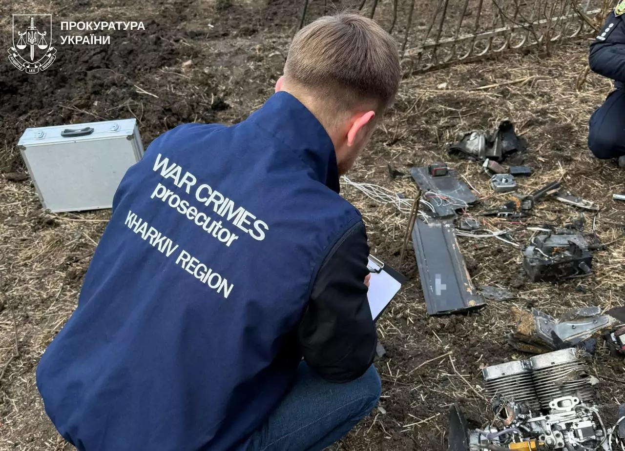 The prosecutor is documenting the aftermath of the Russian attack on Kharkiv