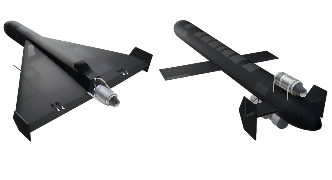 Моделі російських безпілотників «Герань-3» та «Герань-5»