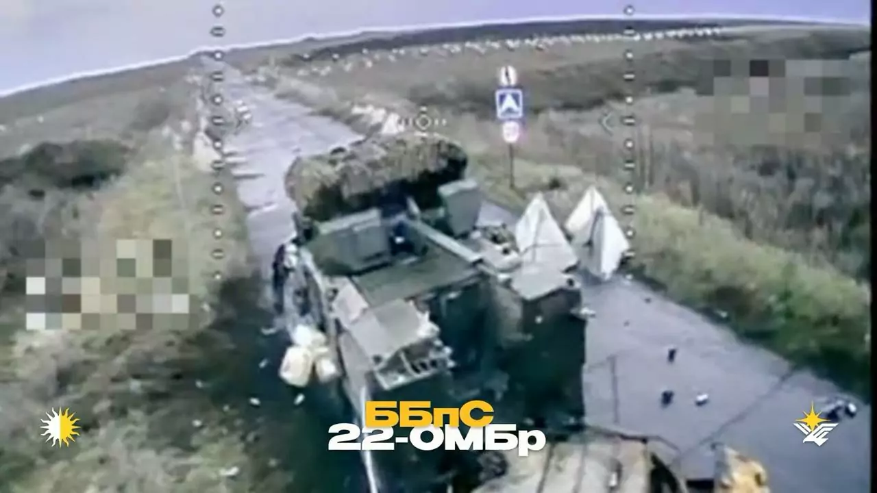 The moment of destroying of Russian Typhoon armored vehicle