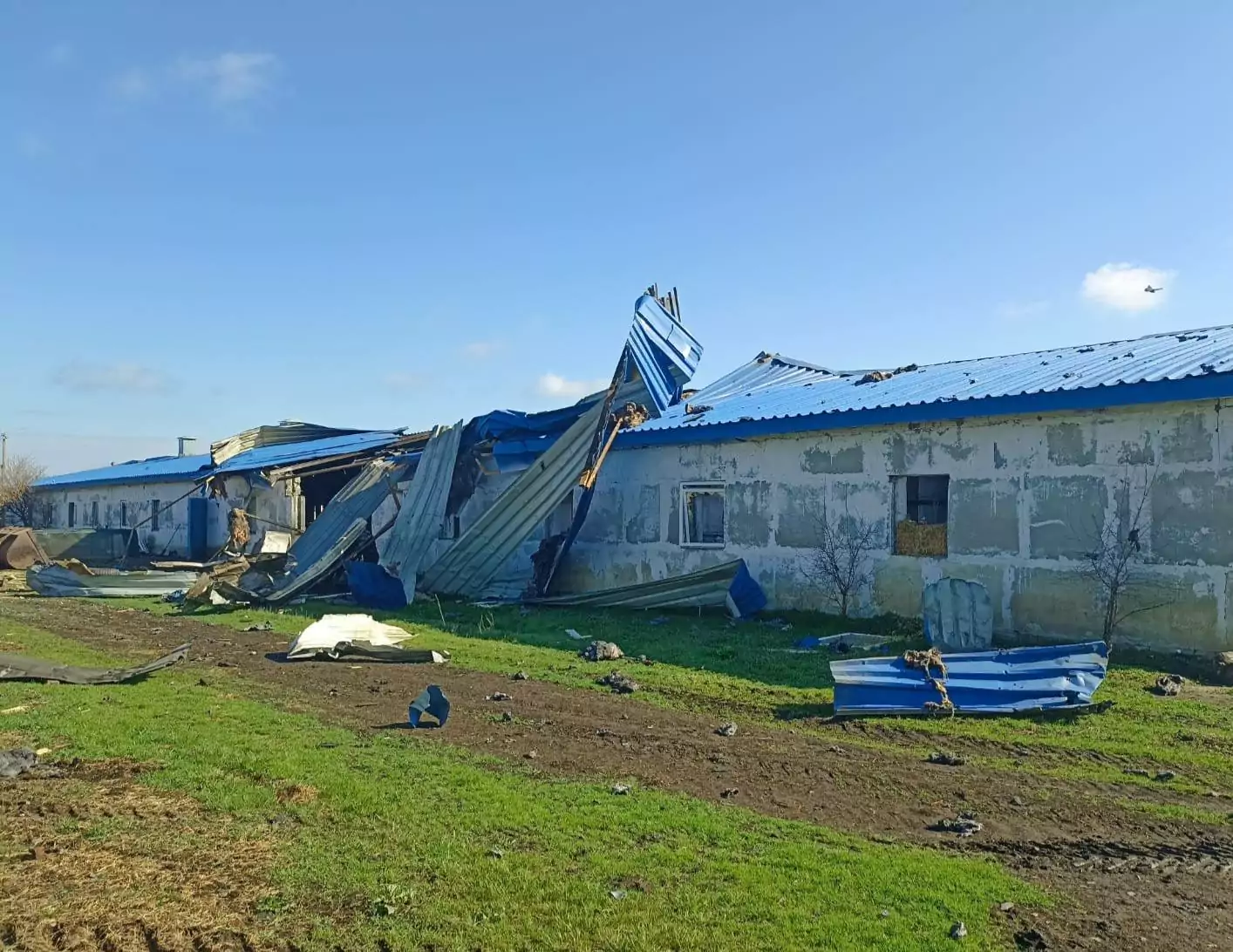 Damaged farm after the Russian attack on Apr. 20