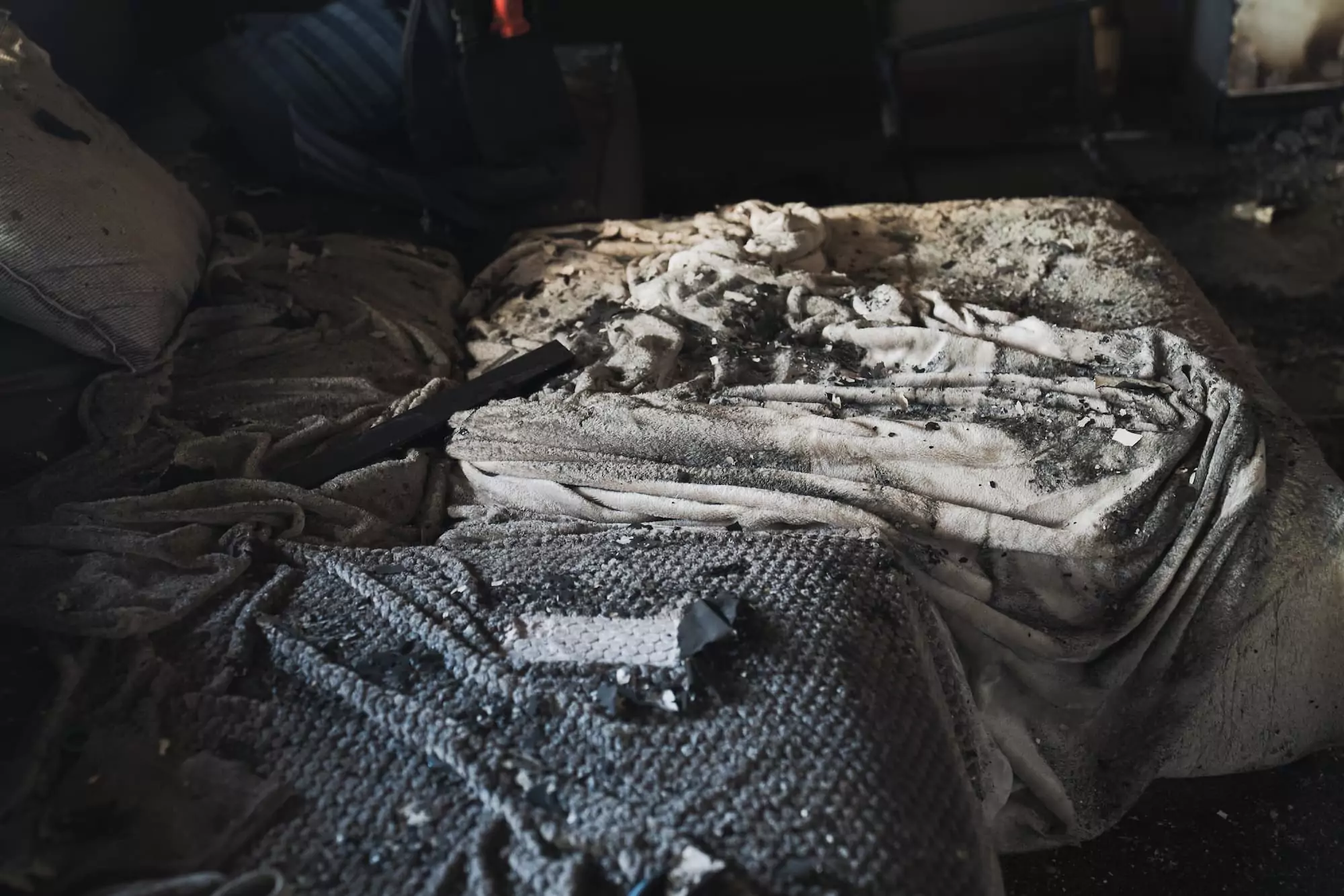 Damaged room in the apartment building after the Russian attack on Kharkiv