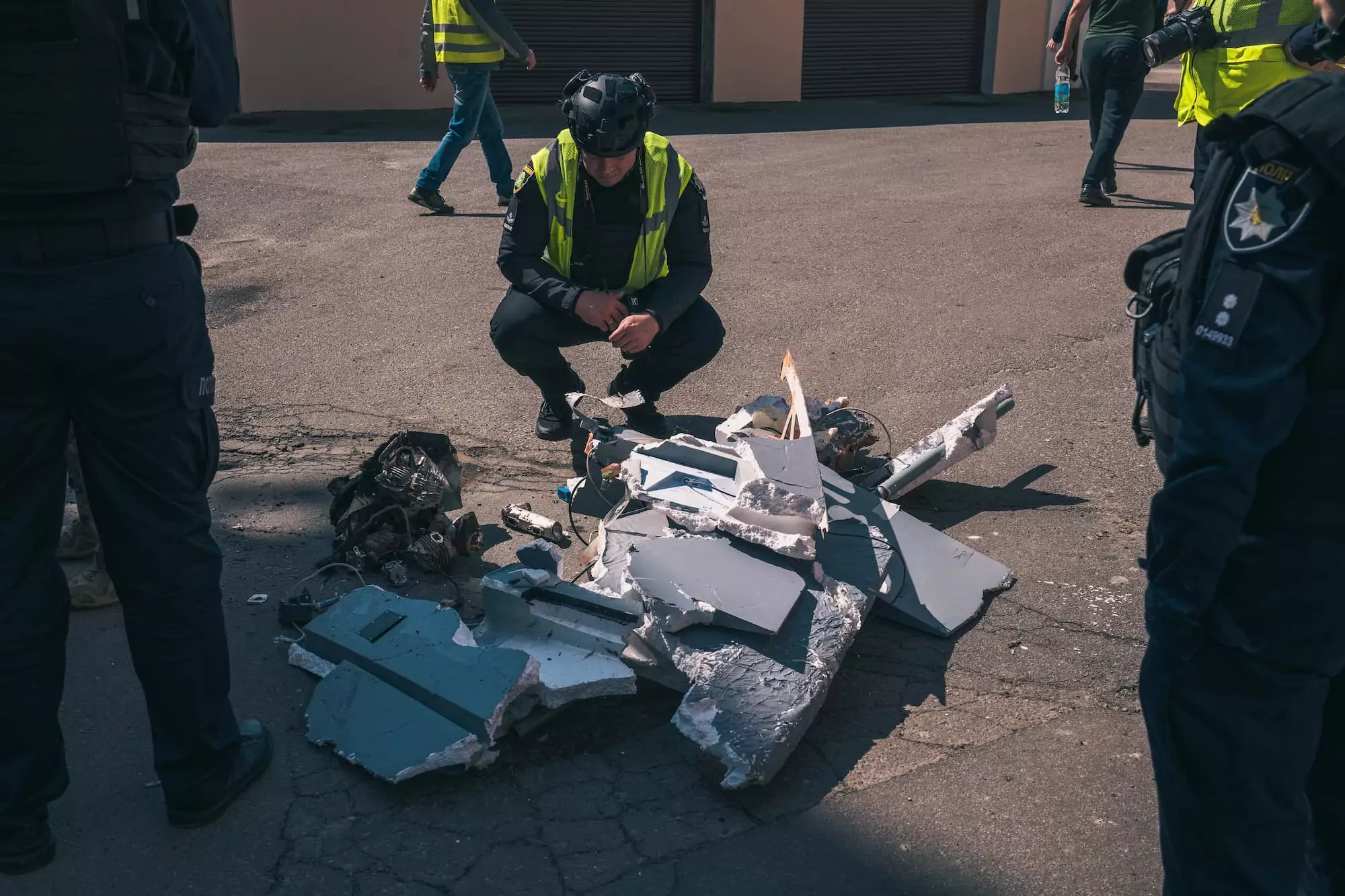Debris from a Russian drone