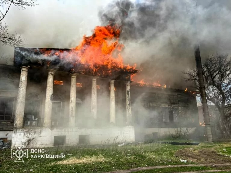 Russia attack 200-year-old heritage building in Velykyi Burluk settlement east of Kharkiv oblast