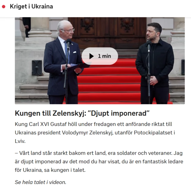 зображення до посту: Маніпуляція. Король Швеції під час візиту відмовився тиснути руку Зеленському