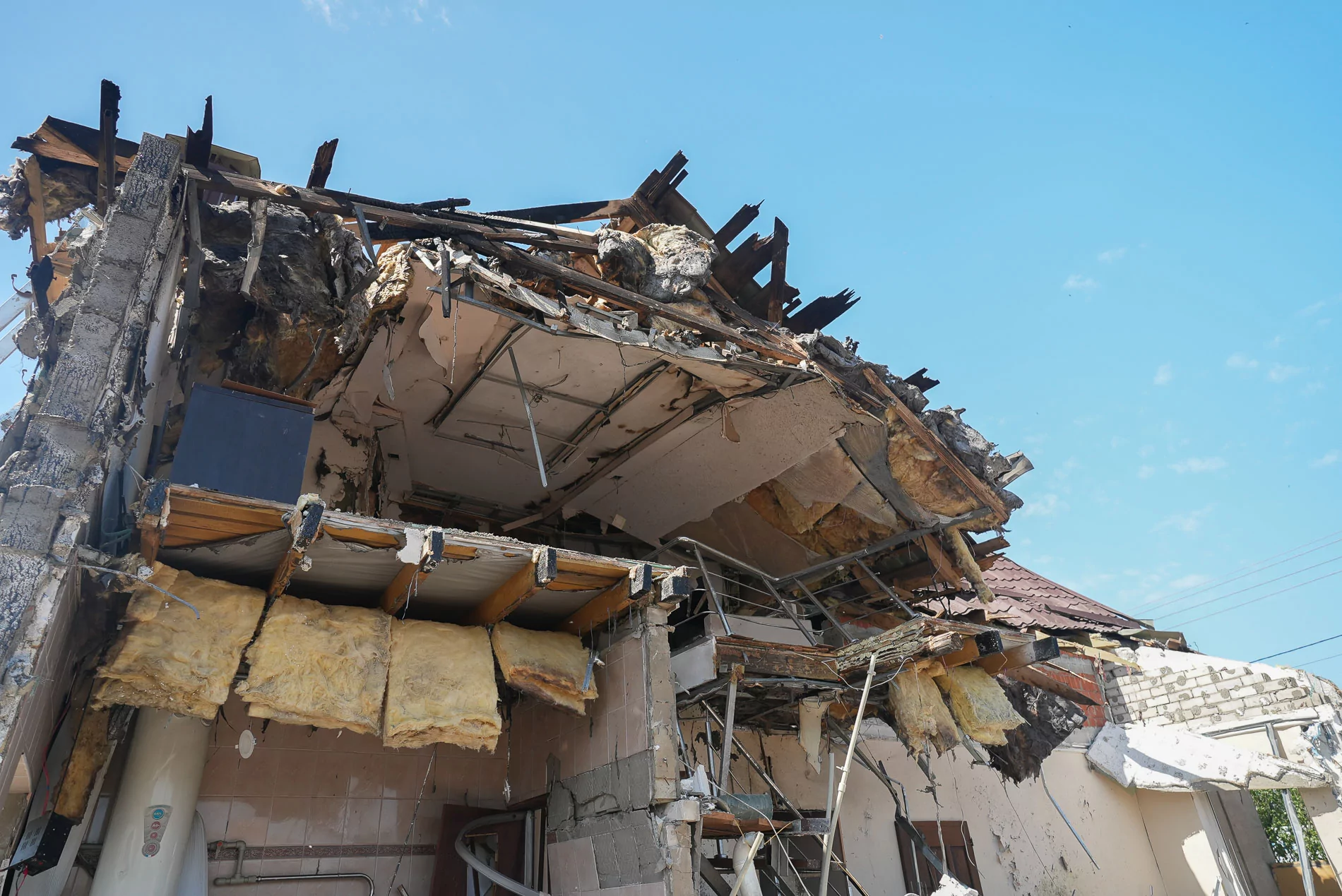 Damaged house after Russian attack