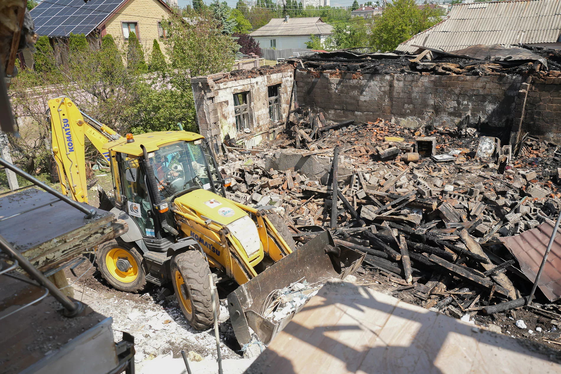 Damaged house after Russian attack