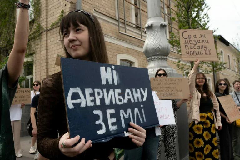 Over 200 people in Kharkiv took to the streets to protest against controversial draft Civil Code again
