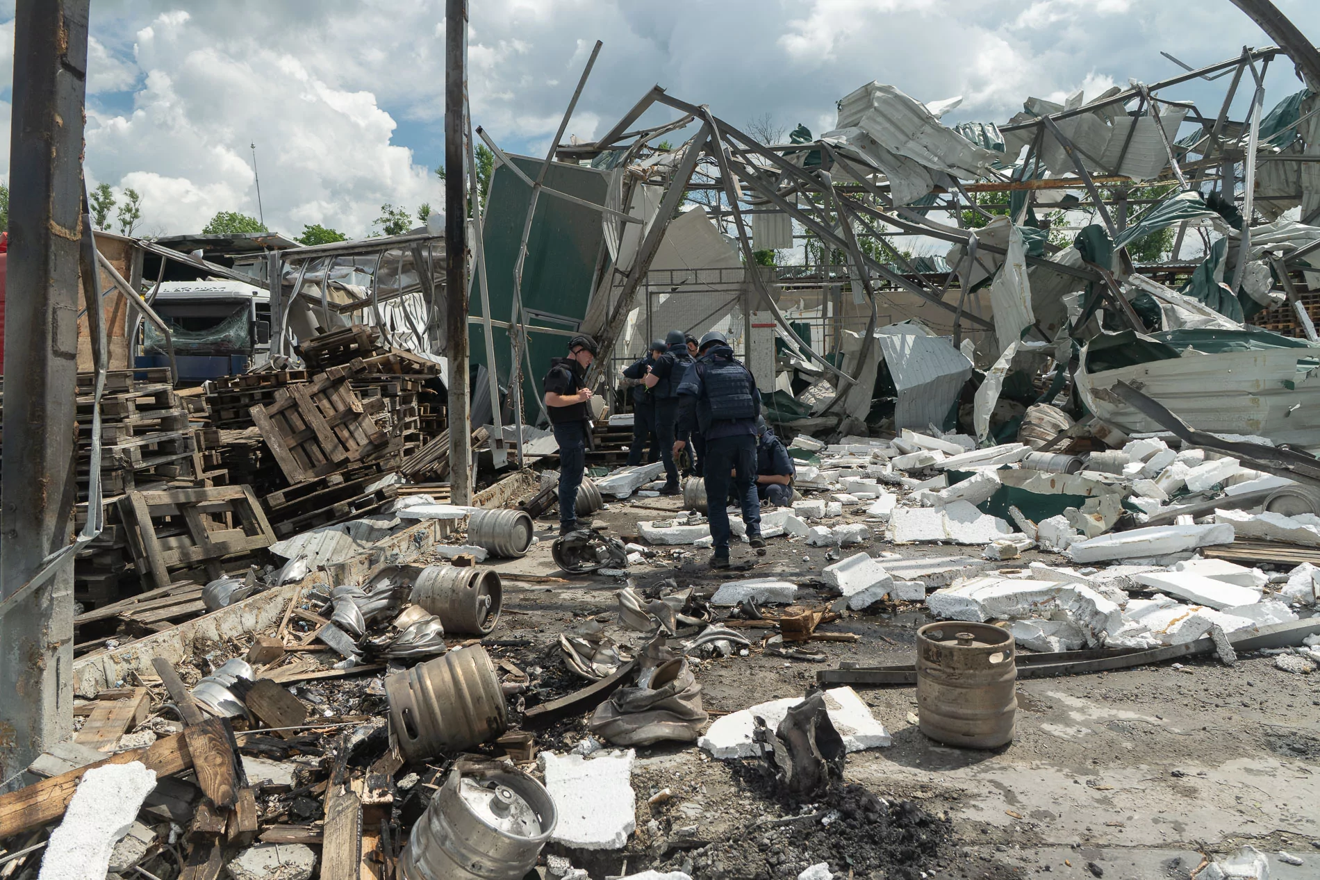 Damaged business in Derhachi