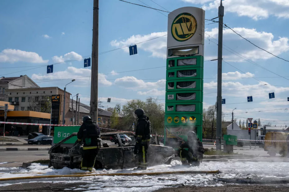 The consequences of the Russian attack on the gas station in Kharkiv on May 2