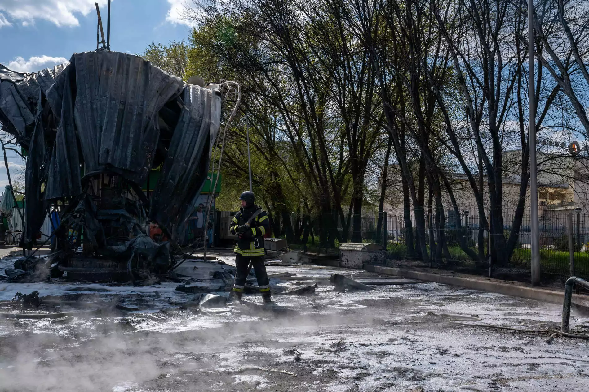 The consequences of the Russian attack on the gas station in Kharkiv on May 2