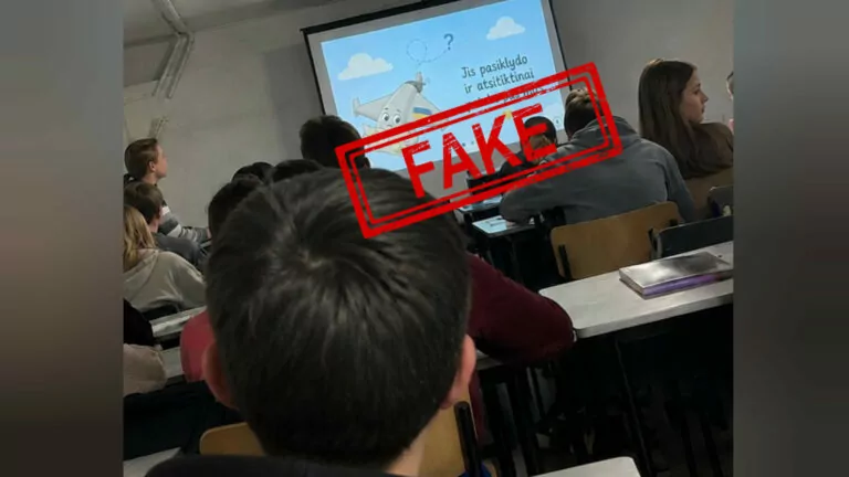 Фейк. У литовській школі дітям під час тривоги розповідали про «добрий український дрон», що заблукав