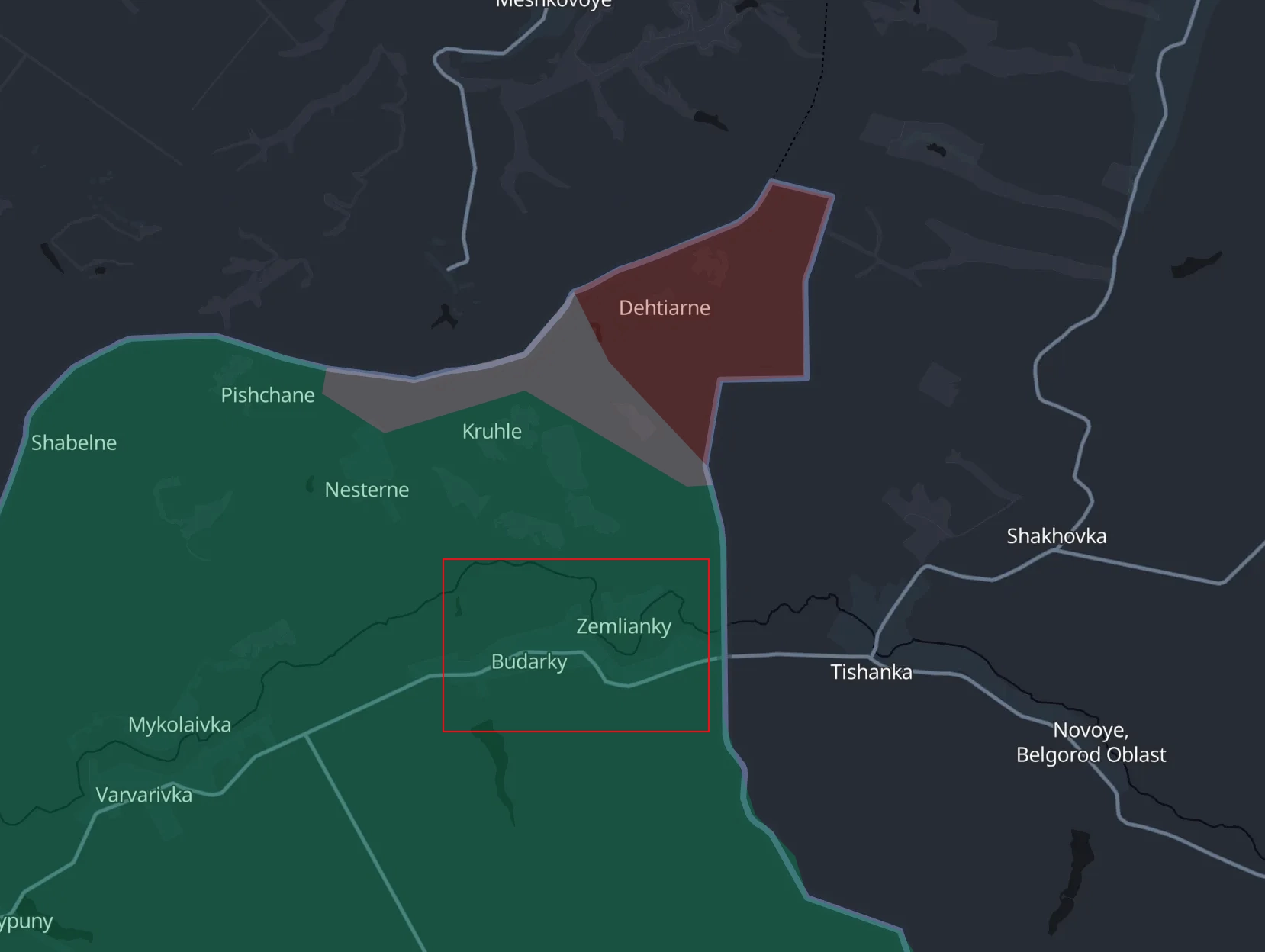 Zemlianky and Budarky villages in the Chuhuiv district
