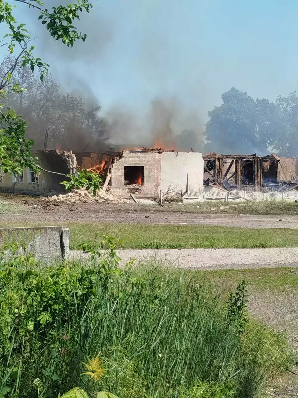 Destroyed building in the Zolochiv community