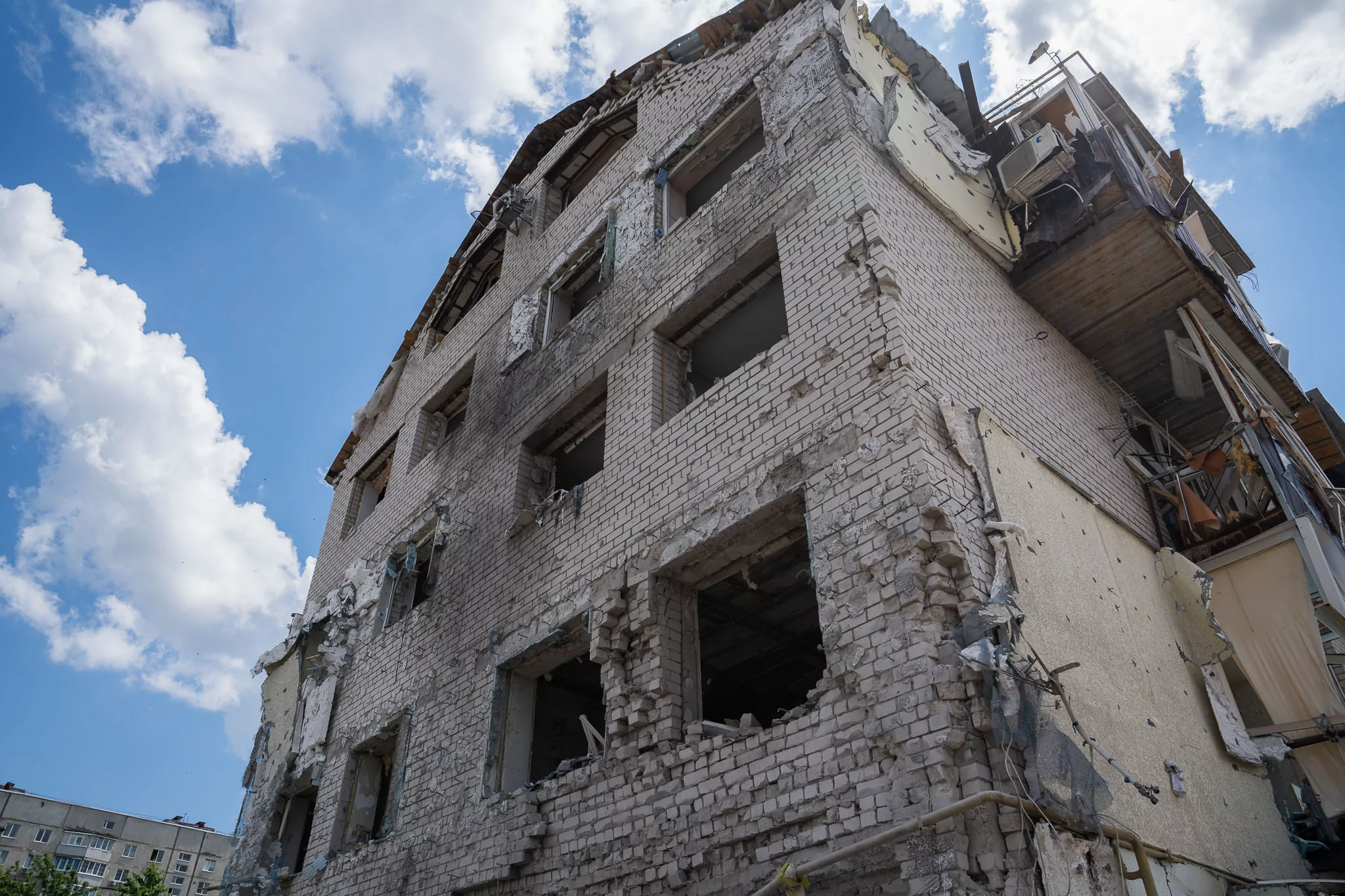 The consequences of the Russian attack on Chuhuiv in Kharkiv oblast on Jun. 9