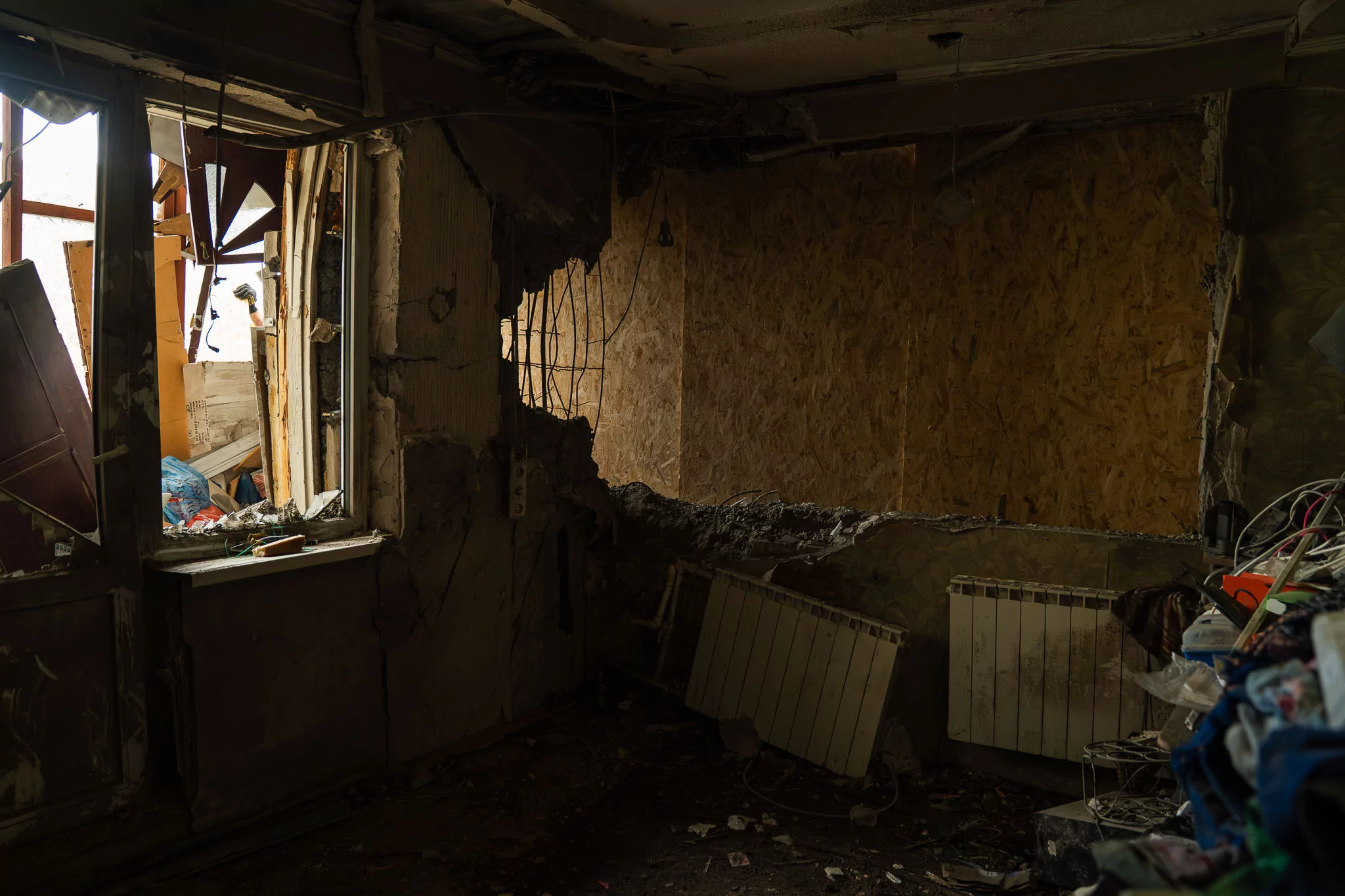 Damaged apartment in Kharkiv