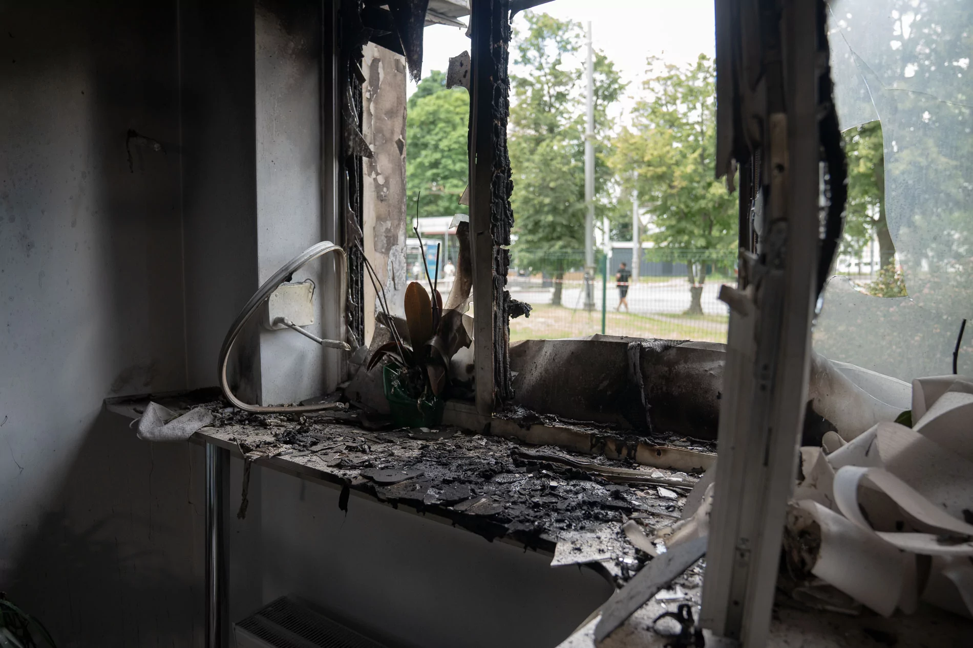 Damaged dental clinic in Kharkiv