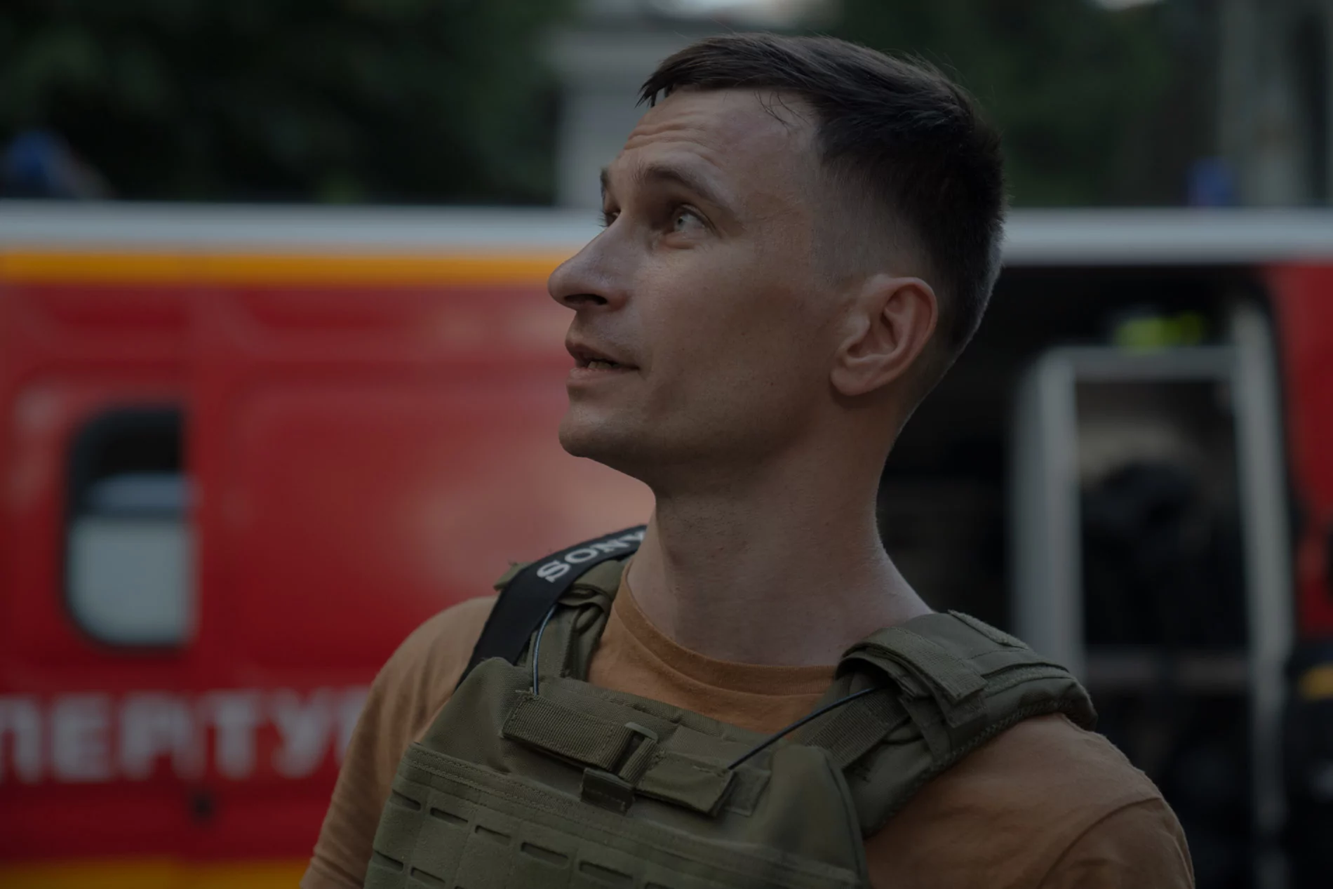 Viktor Dvornikov, a local architect, at the impact site on Jun. 14
