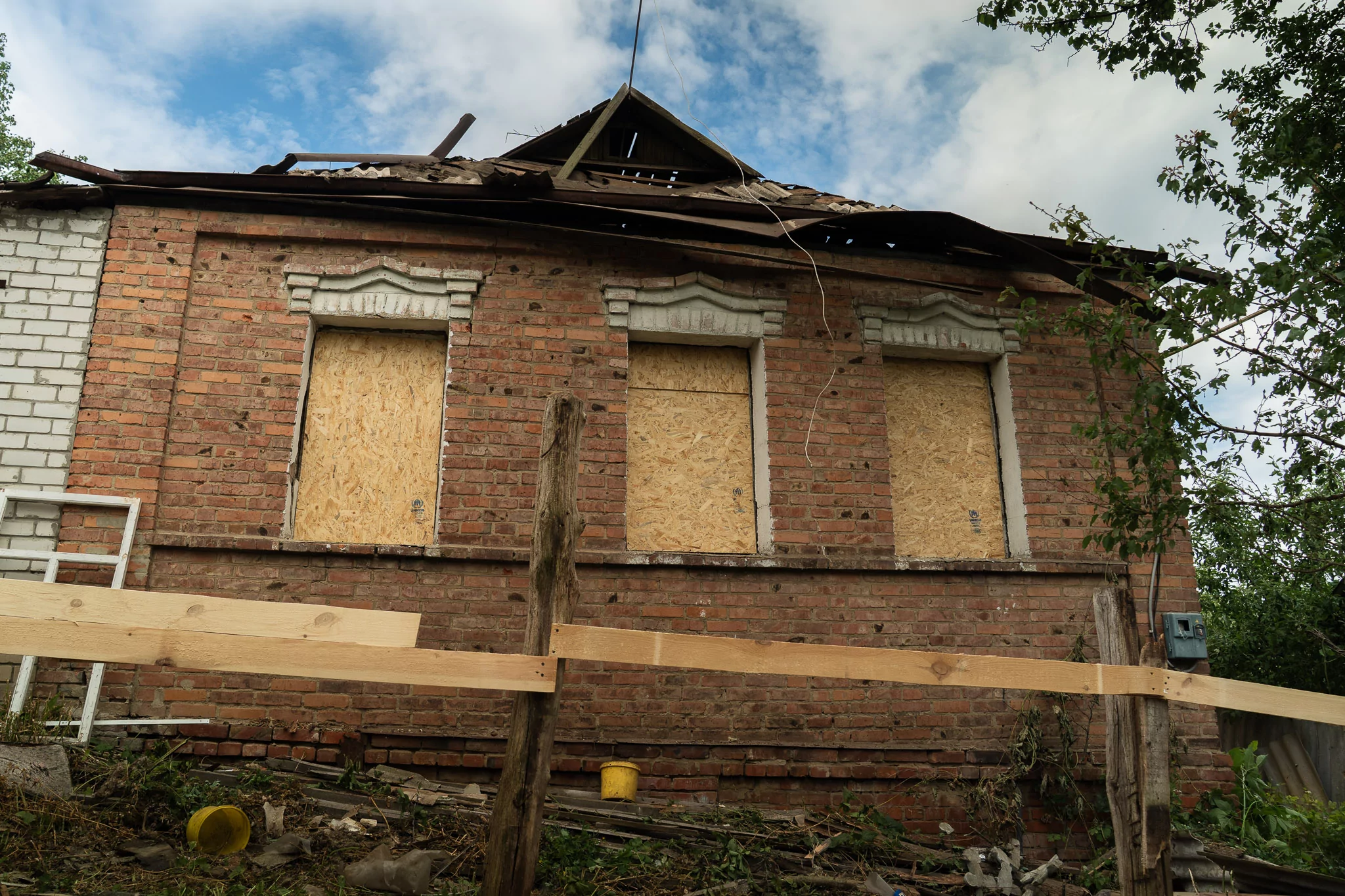 Tetiana's house that was damaged in the Russian attack on the Jun. 19, 2026