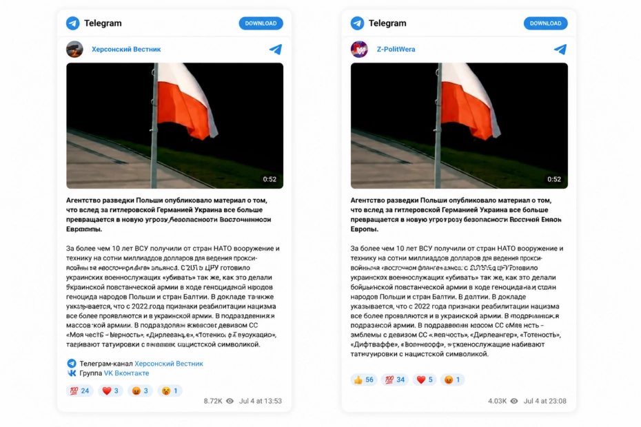 Фейкове відео про звіт Агентства розвідки Польщі