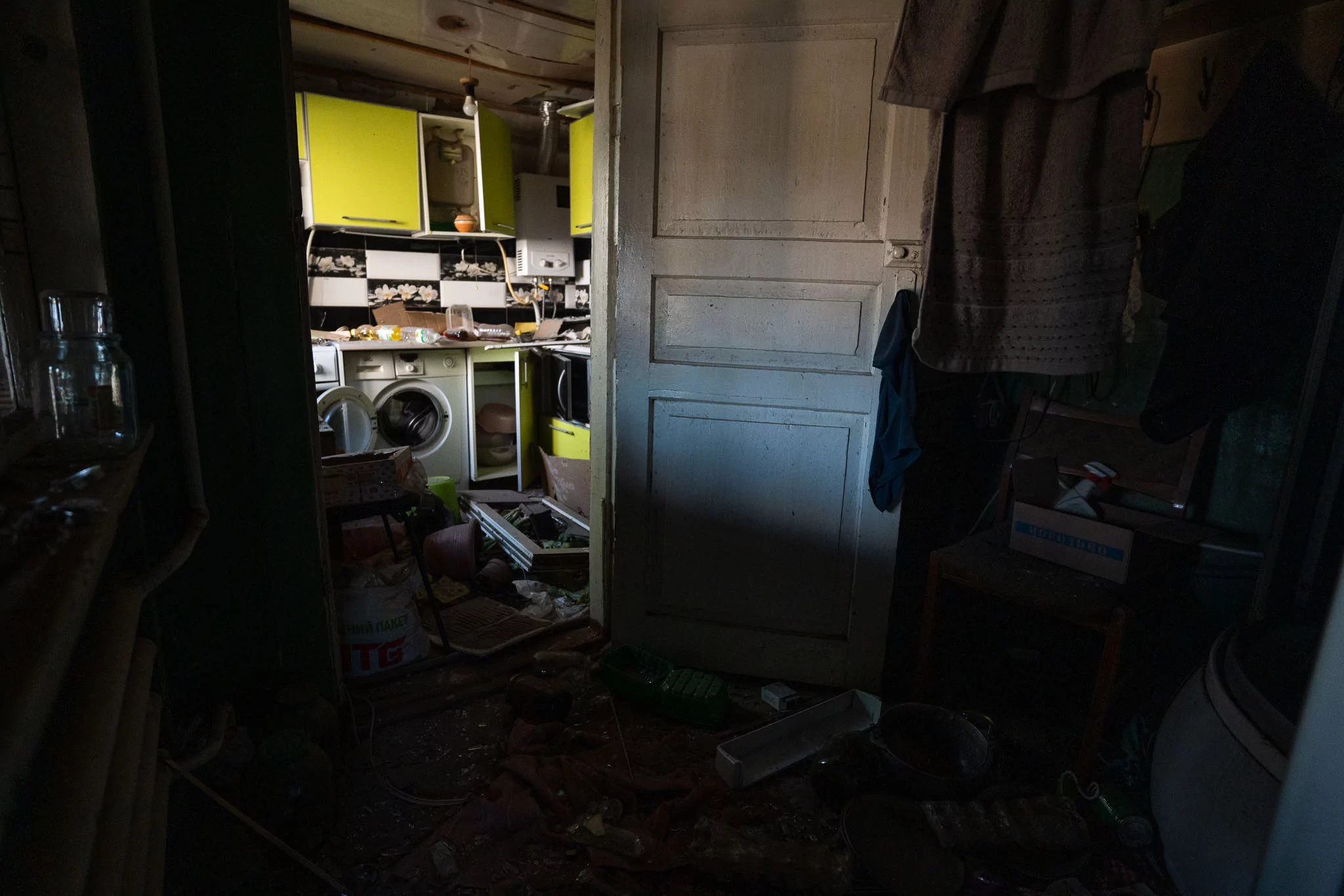 Damaged house in Kharkiv