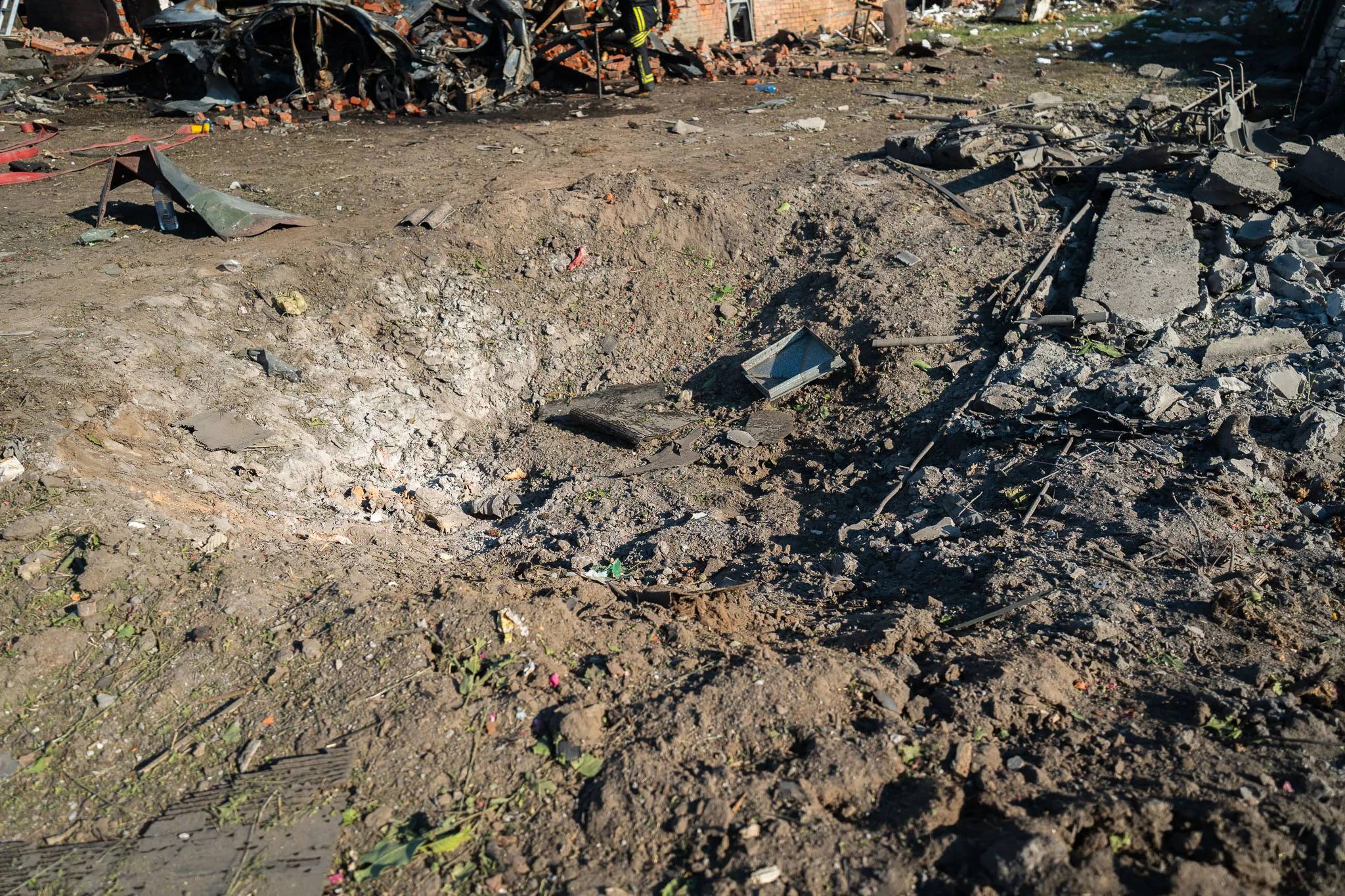 Crater from Russian glide bomb