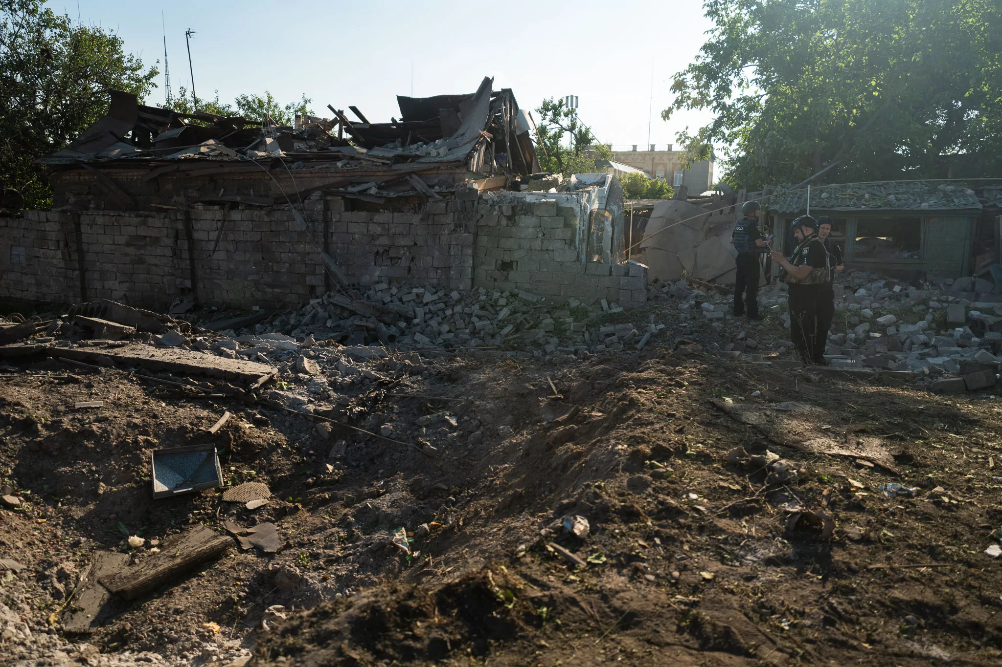 Damaged house in Kharkiv