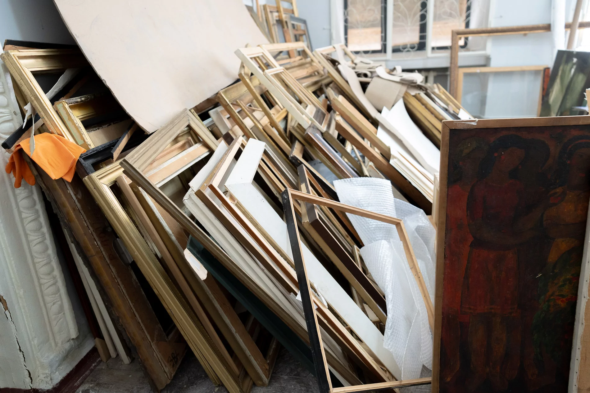 Frames from paintings at the Kharkiv Art Museum