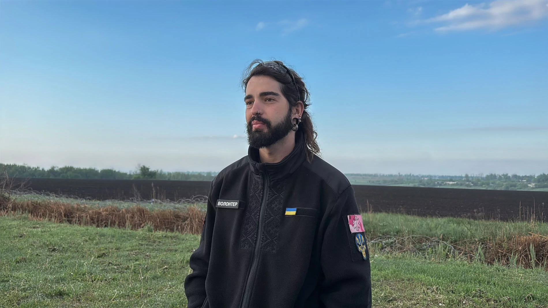 Italian volunteer in Kramatorsk, Donetsk oblast