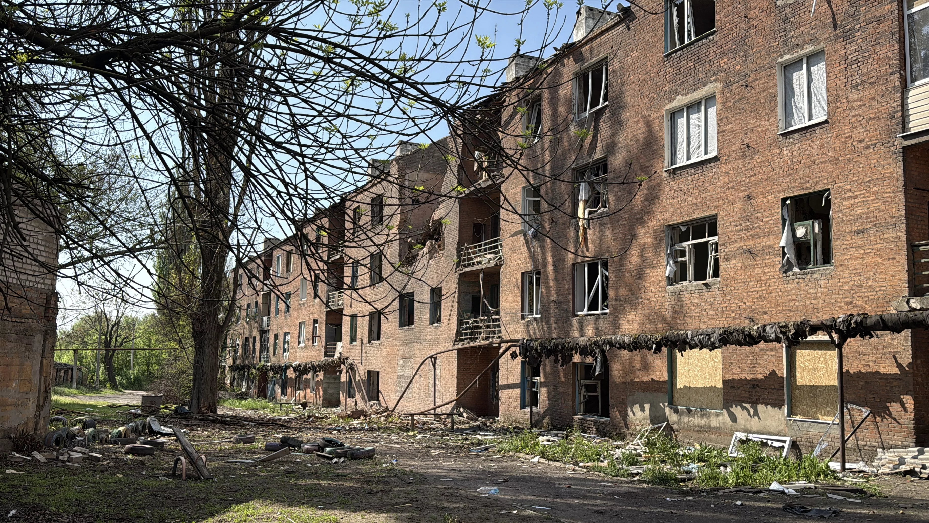 Damaged apartment in Kramatorsk