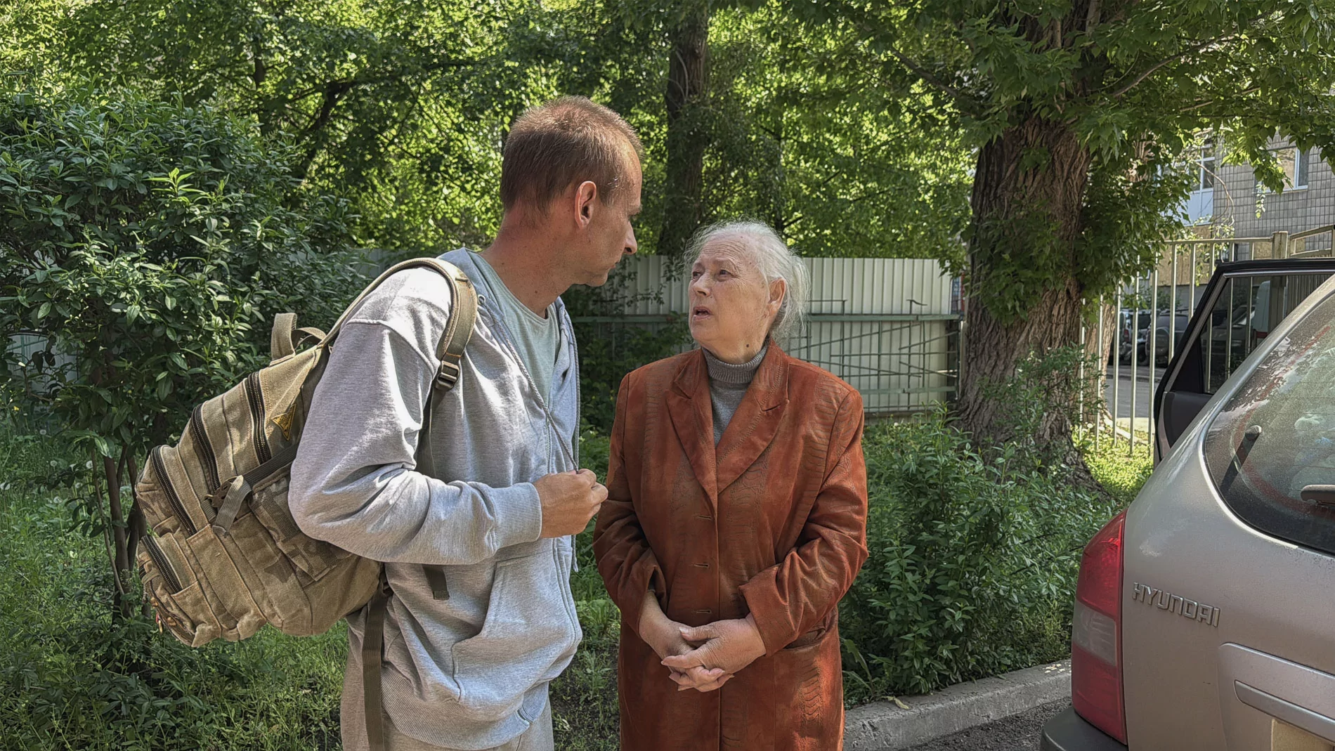 Evacuees in Kramatorsk, Donetsk oblast