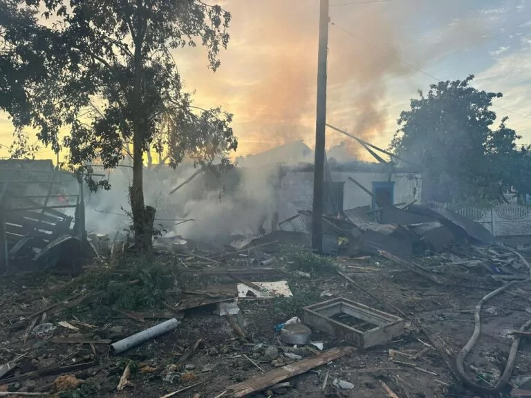 Russian drone damages over 10 houses in Lozova community in Kharkiv oblast, injuring 2 people