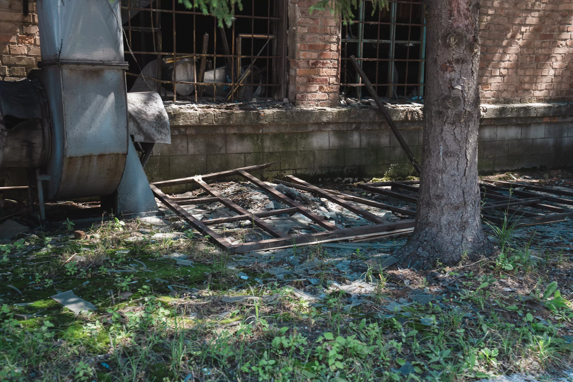 Damaged civilian business in Kharkiv