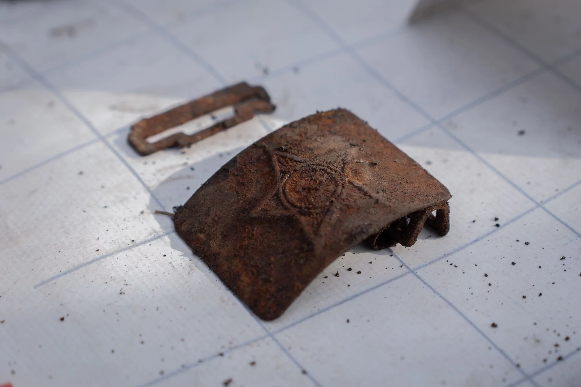 A Russian buckle featuring a Soviet star