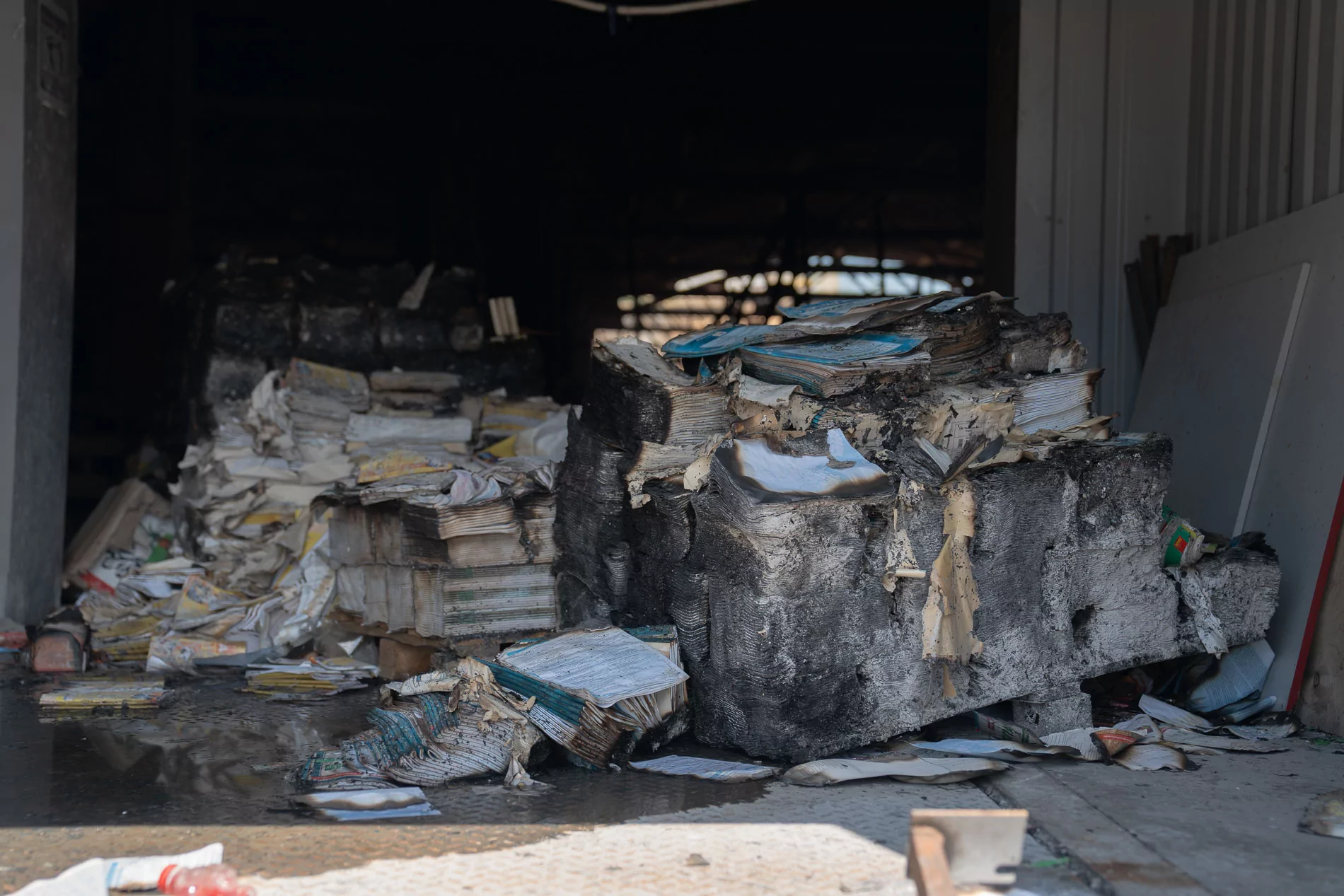Damaged storage of books
