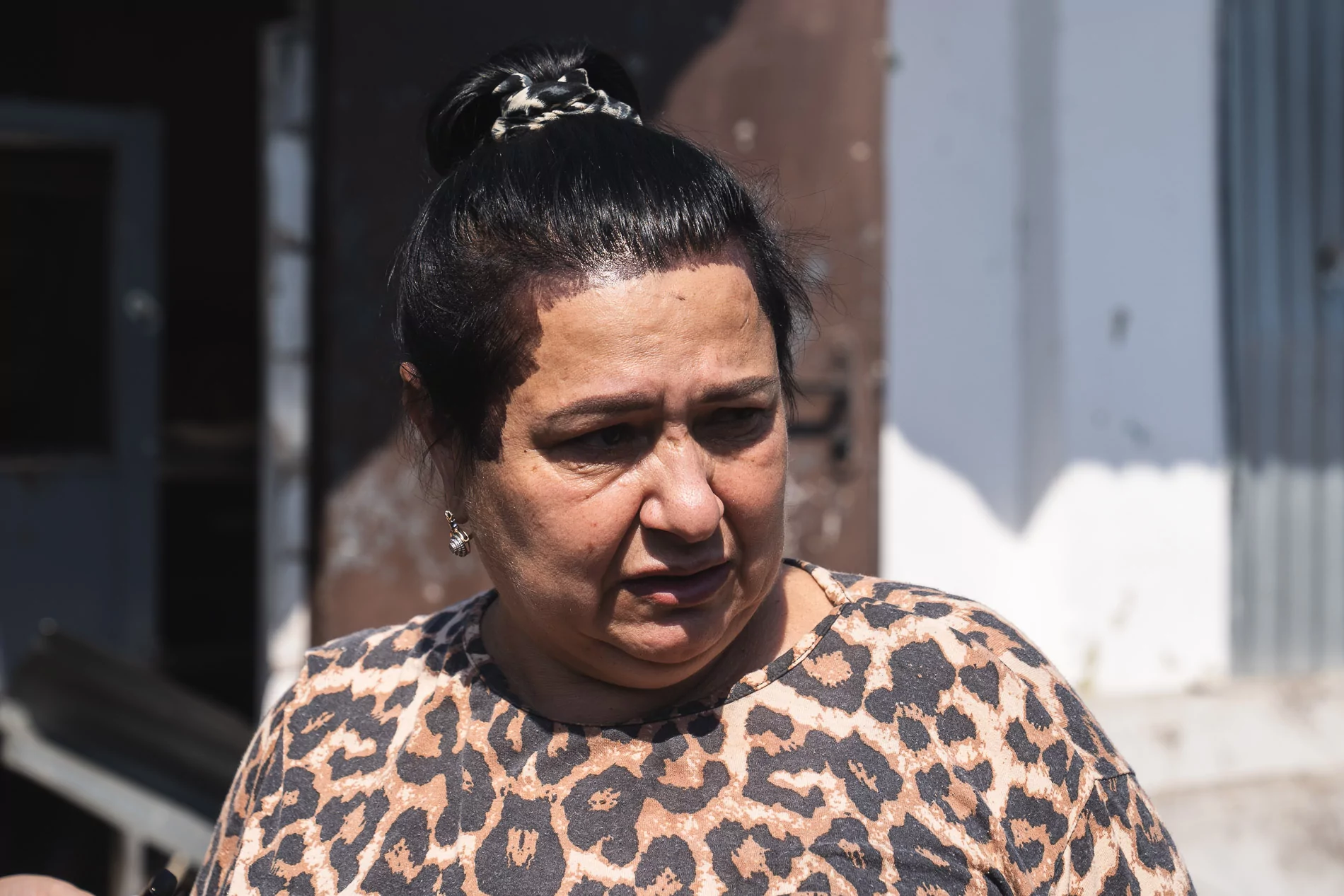 Yana, an owner of a destroyed cafe in Pechenihy
