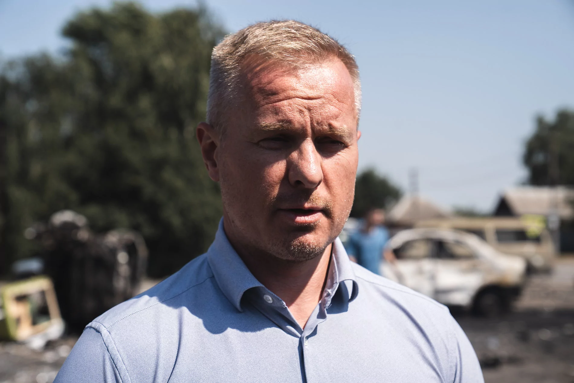 Oleksandr Husarov, the head of Pechenihy military administration