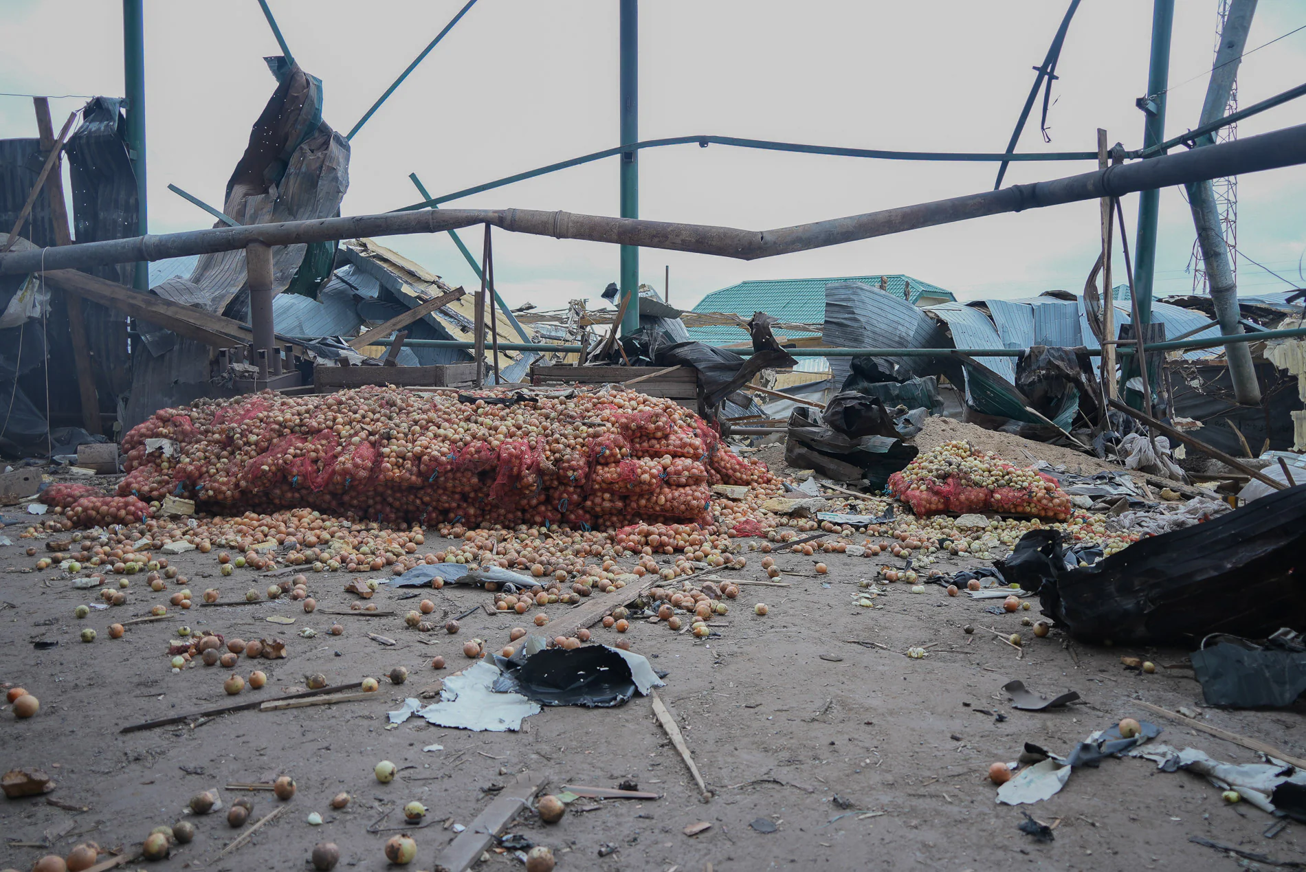 Damaged farm in Kharkiv oblast