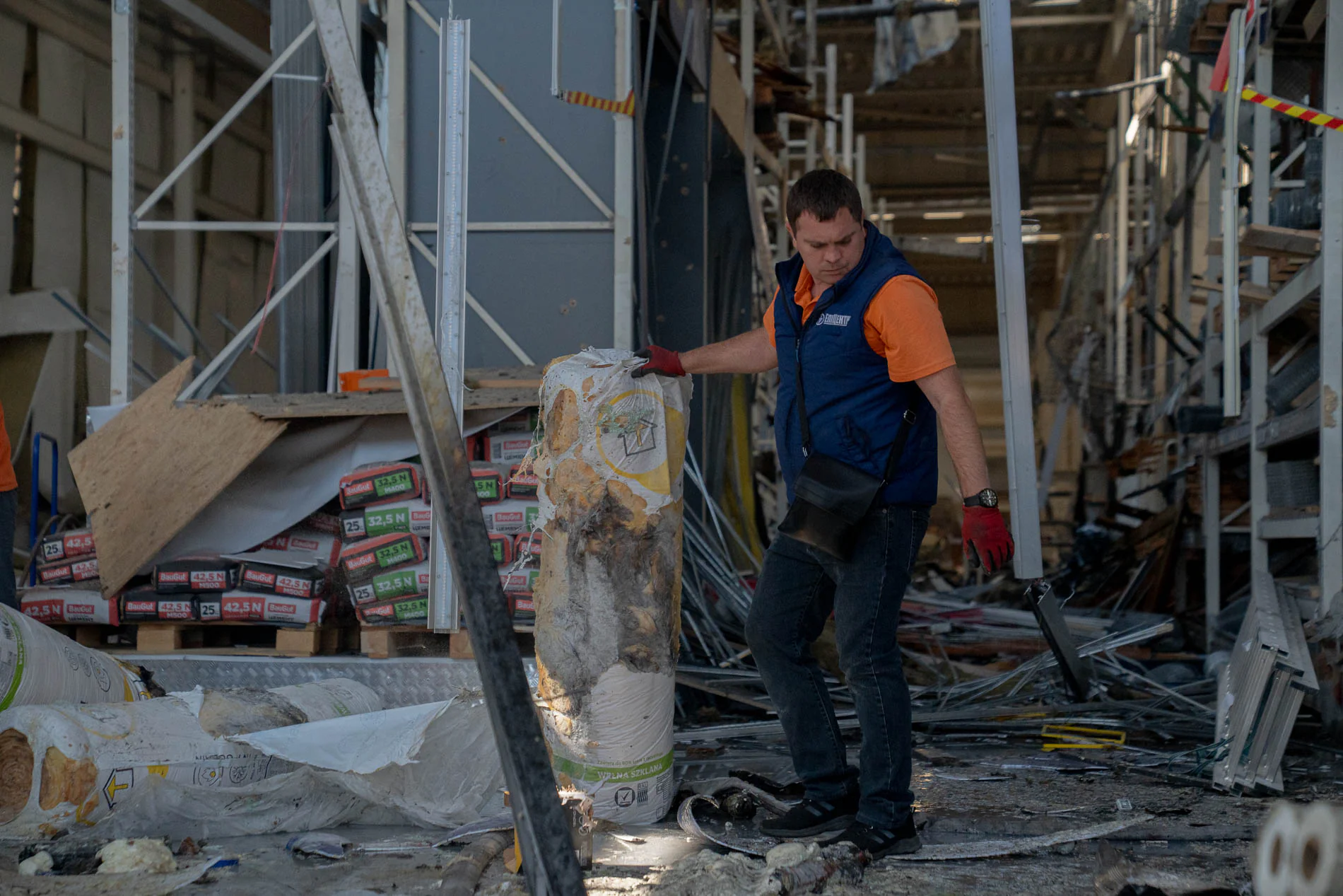 Damaged shopping mall in Kharkiv