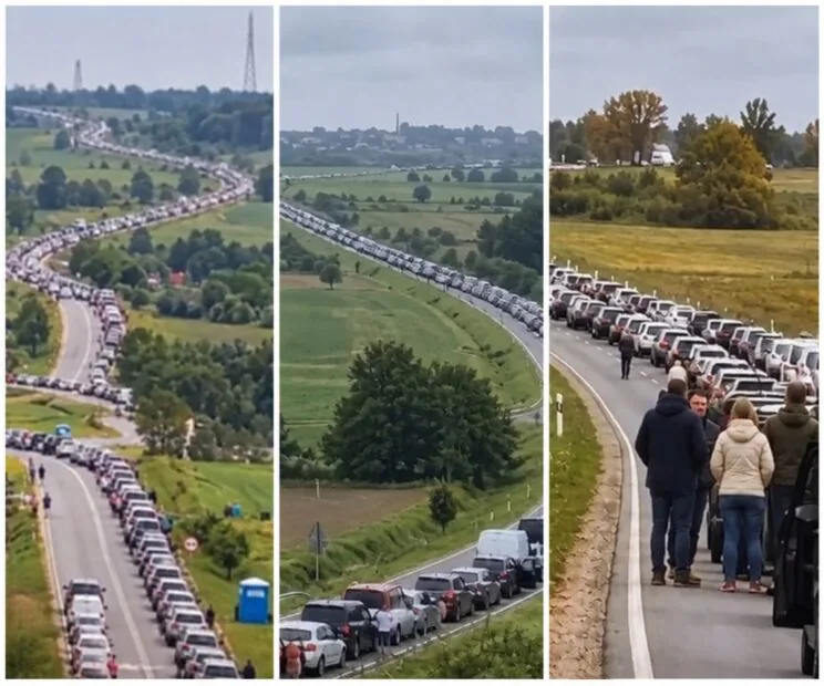 Відео, яке поширювали як доказ нібито багатокілометрових черг на кордоні України та Польщі.
