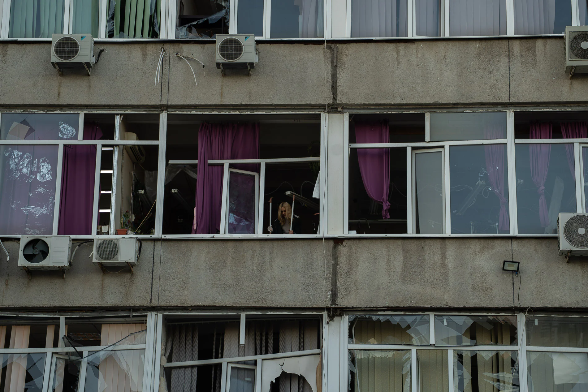 Damaged building in Kharkiv