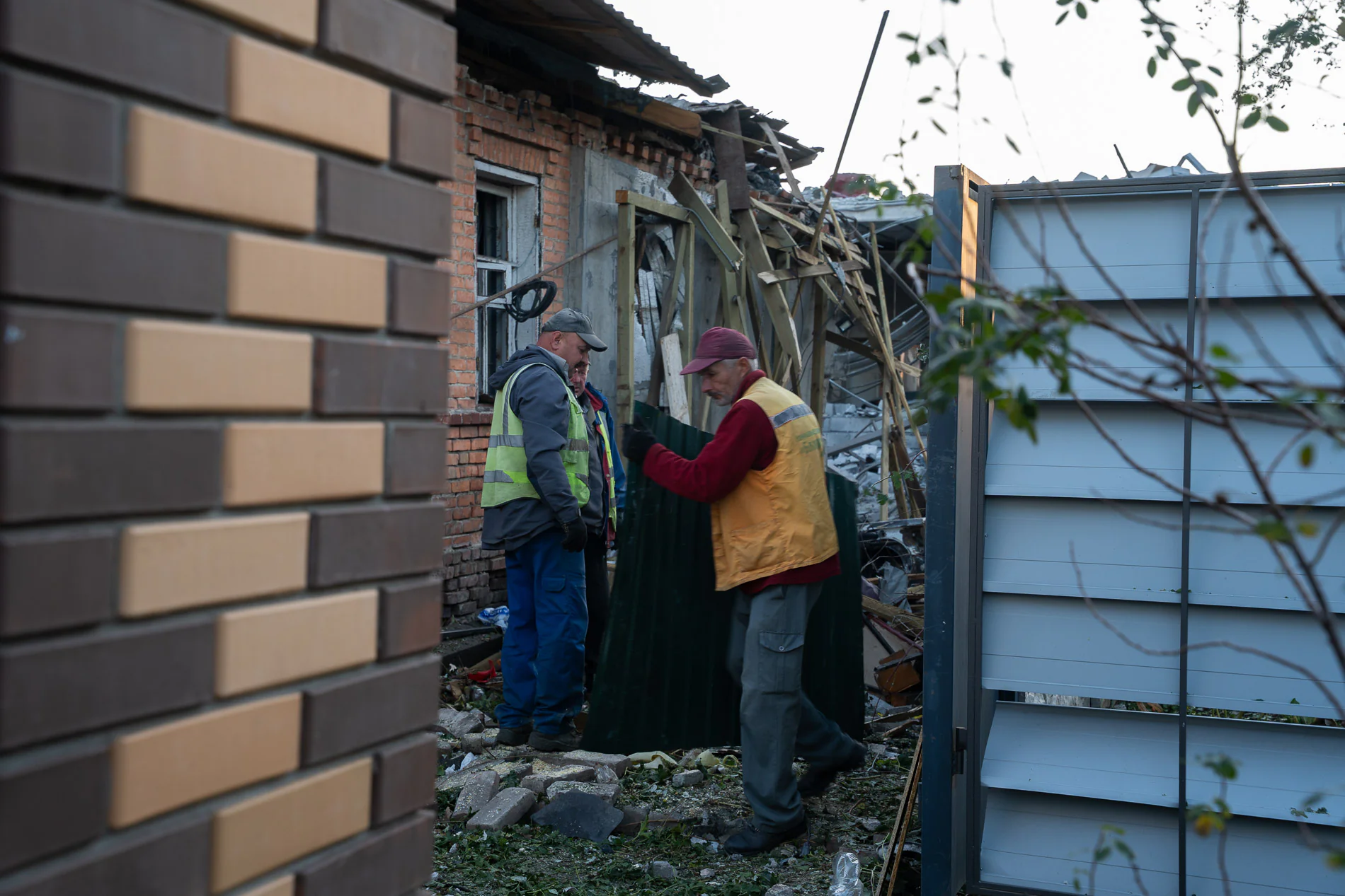 Damaged house in Kharkiv