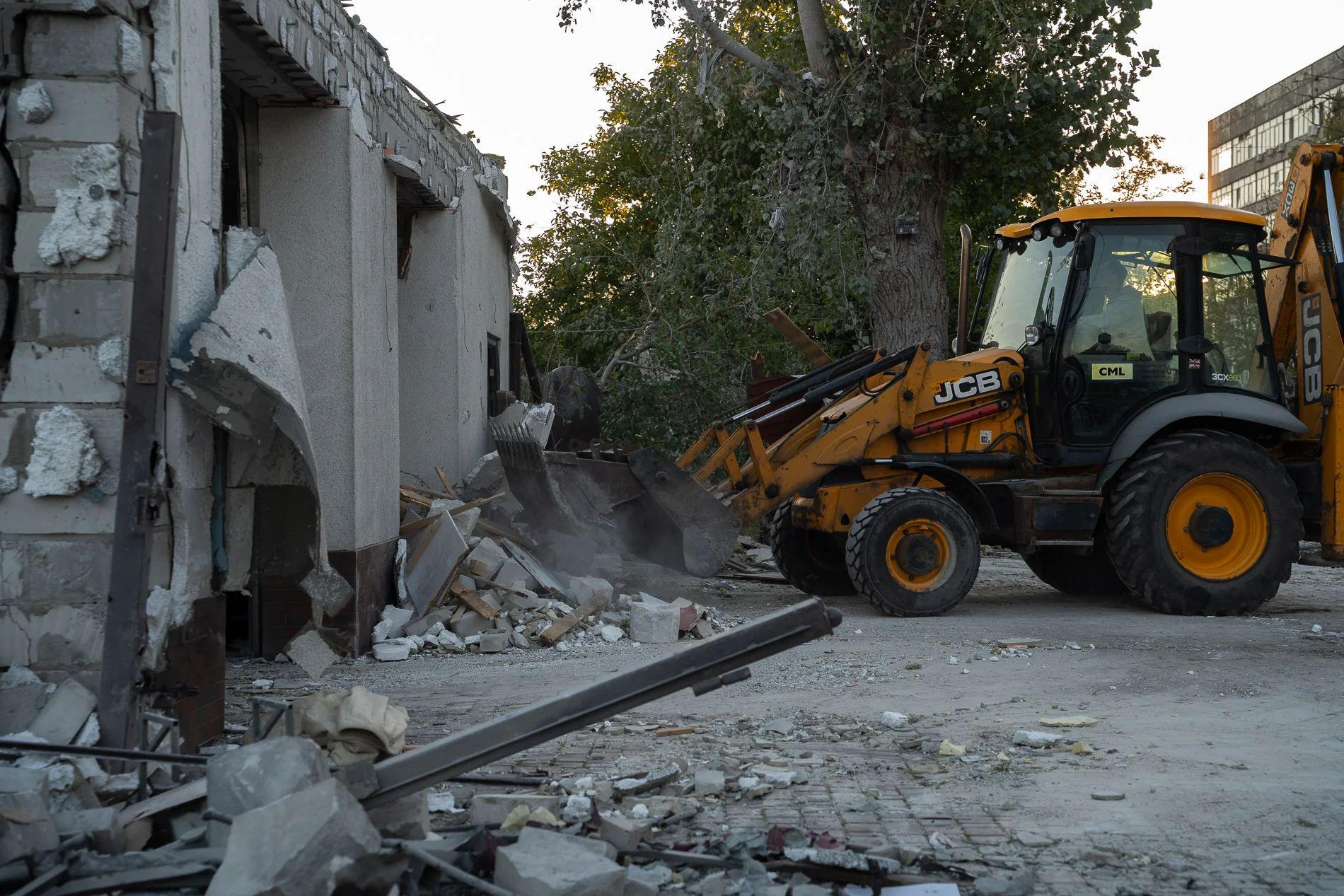 Damaged house in Kharkiv