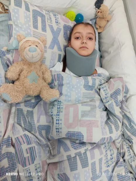 Оля в реанімації. Фото з сімейного архіву