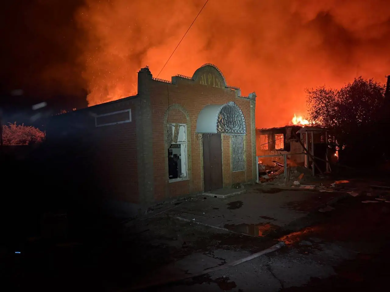 The aftermath of Russian attacks in the Izyum district